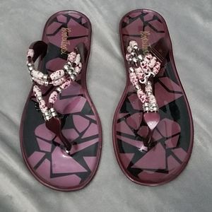 BootsiTootsi Beaded Flip Flops Womens Sz 8 US